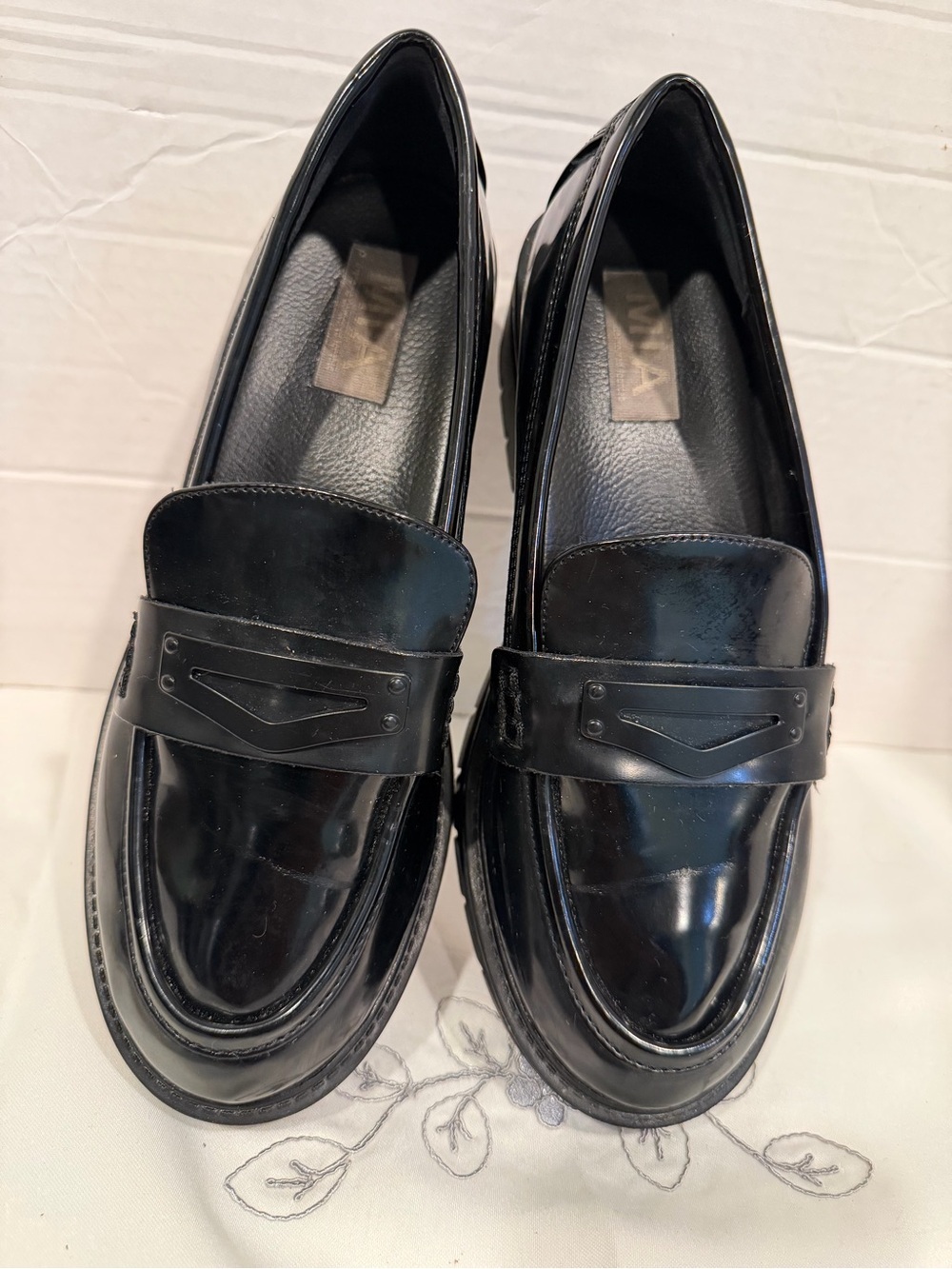 MIA Black Patent Leather Men's Penny Loafers